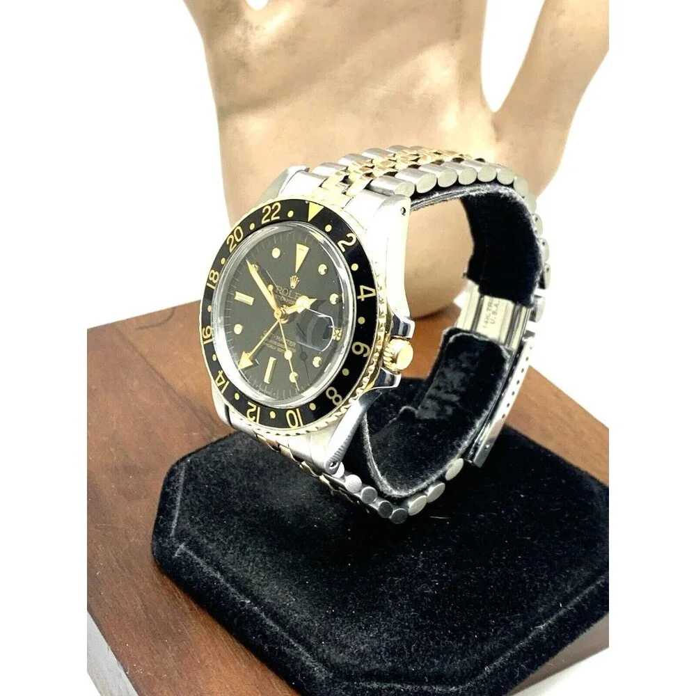 Rolex Men's Watch 1675 GMT Master Automatic Vintage 1979 Black Dial Two Tone